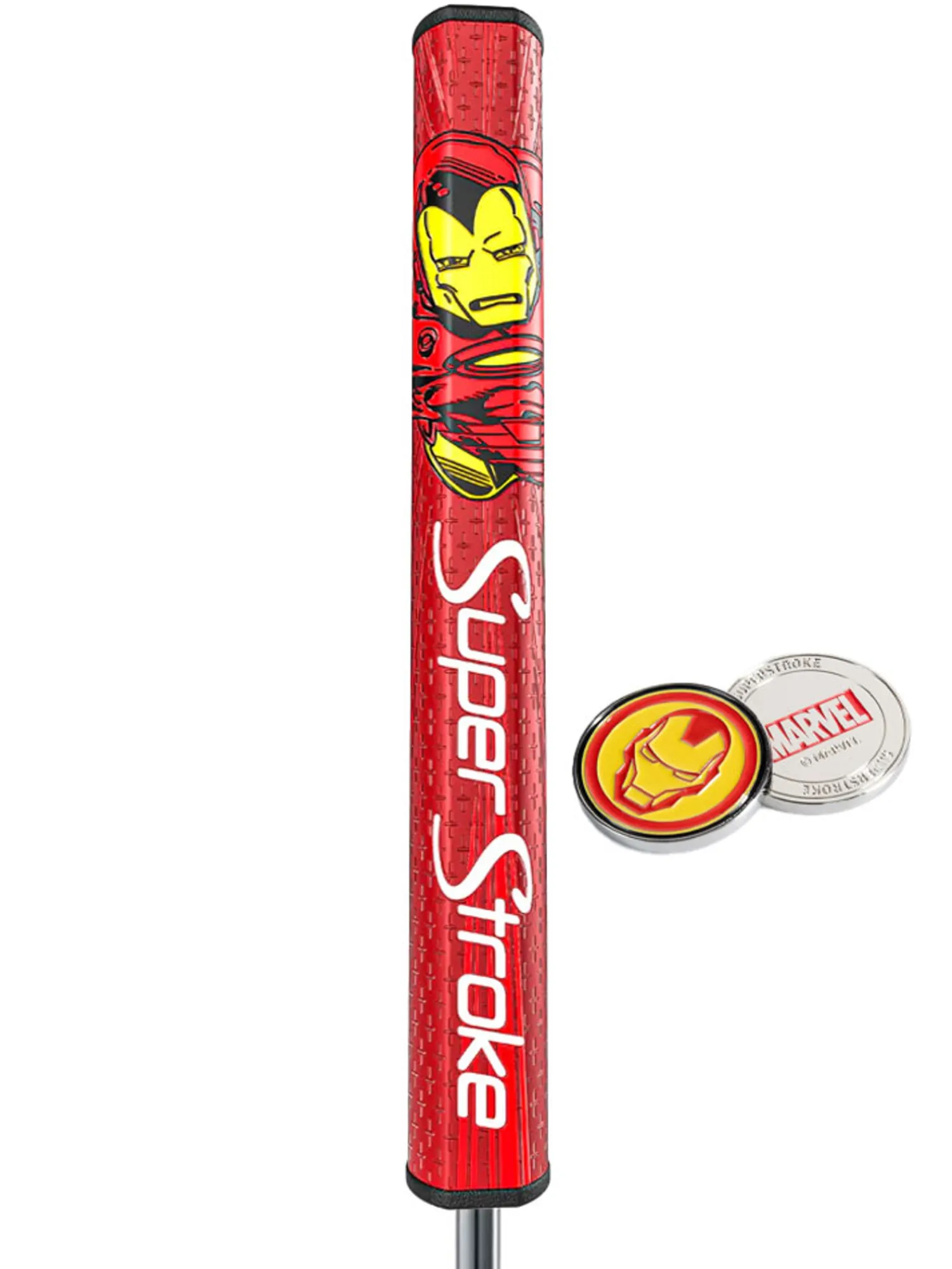 SuperStroke Putter Grips|Tour 2.0 Marvel Putter Grip & Ball Marker - Iron Man