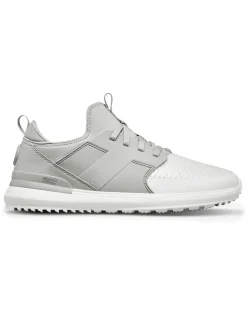 TRUE Linkswear Mens Golf Shoes|Lux G Golf Shoes - White/Grey