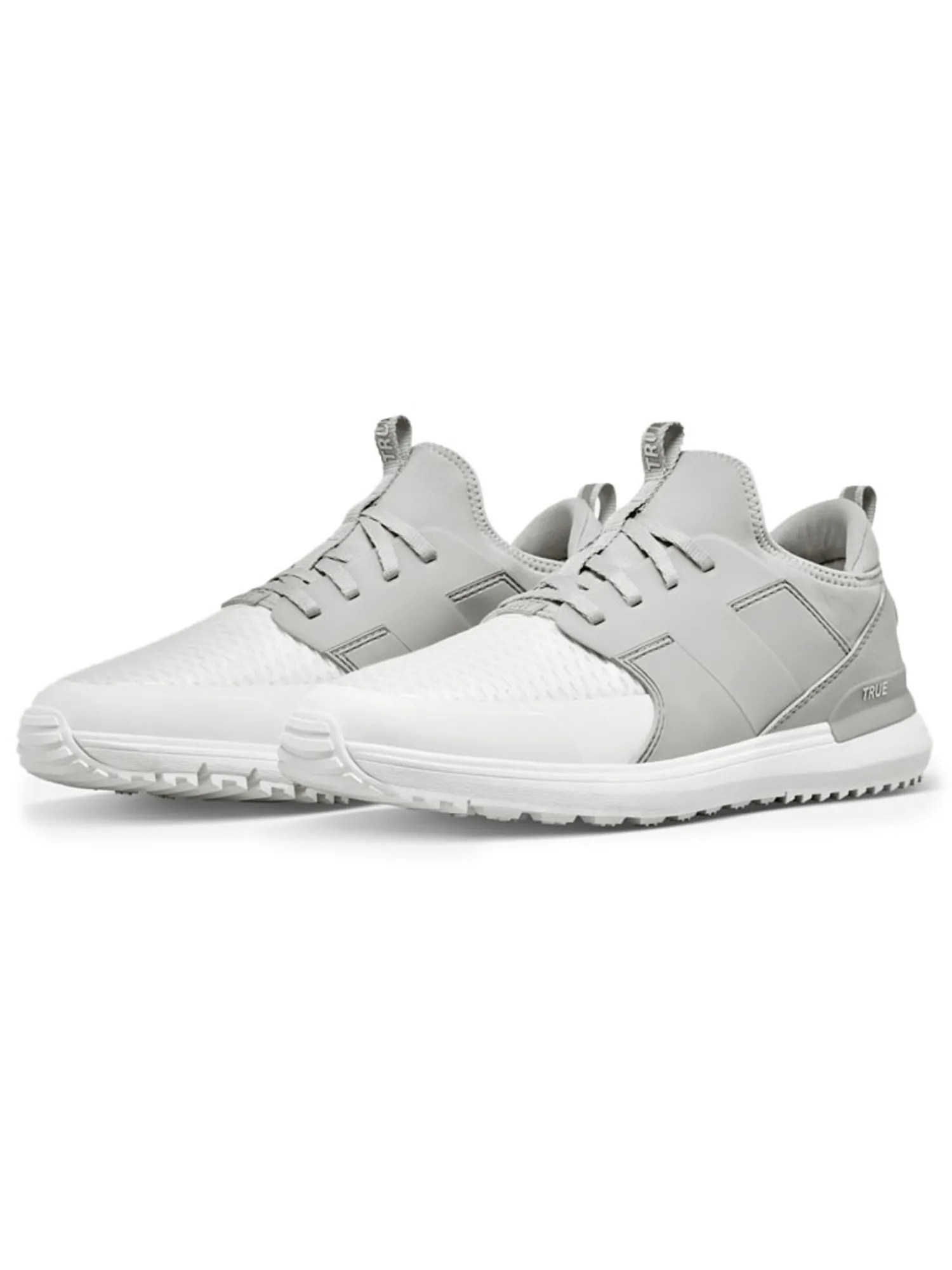 TRUE Linkswear Mens Golf Shoes|Lux G Golf Shoes - White/Grey