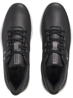 Under Armour Mens Golf Shoes|Drive Medal SL Golf Shoes - Black/Castlerock/Metallic Silver