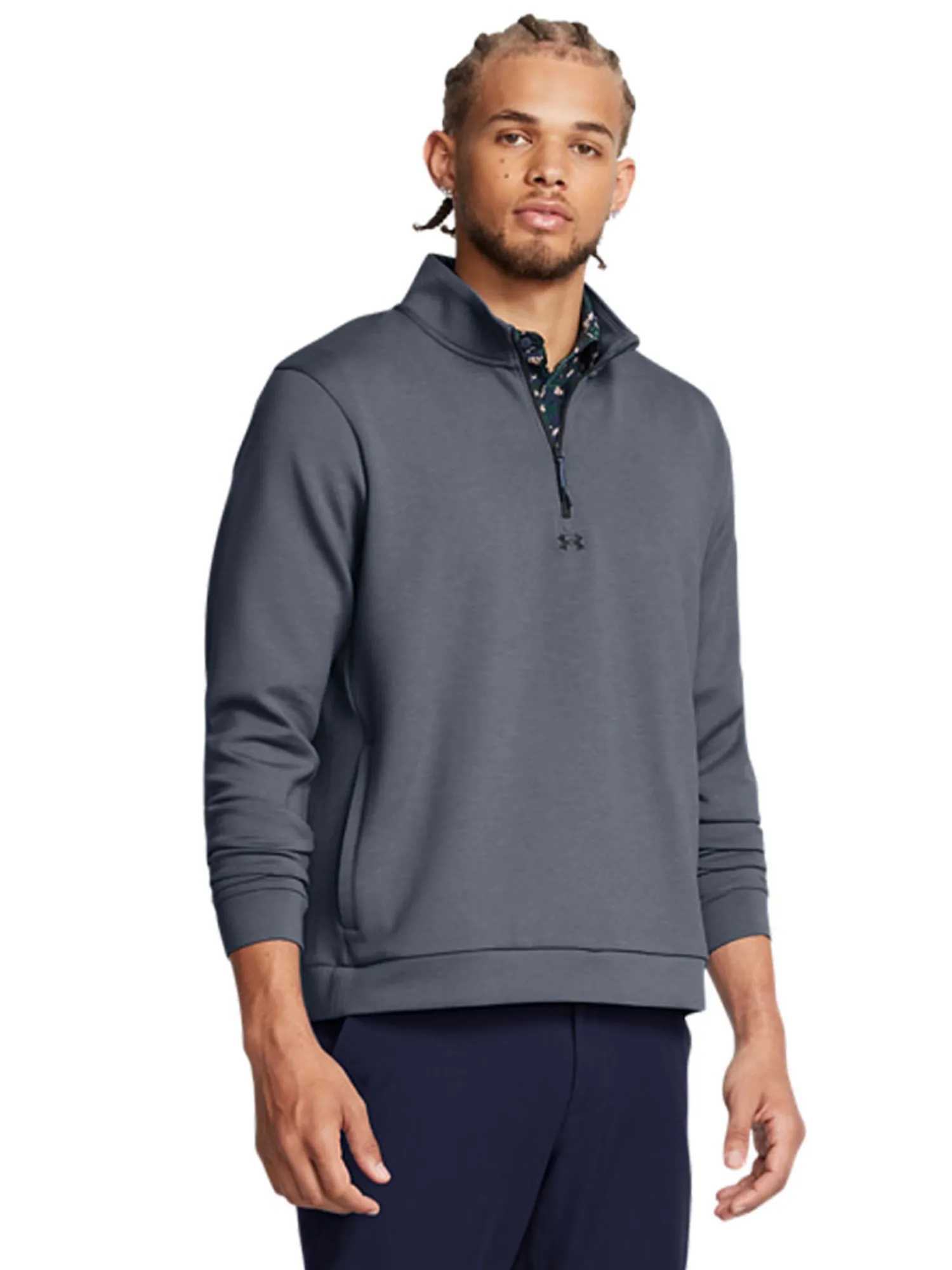 Under Armour Jumpers|Drive Midlayer Pullover - Downpour Grey/Gravel/Black