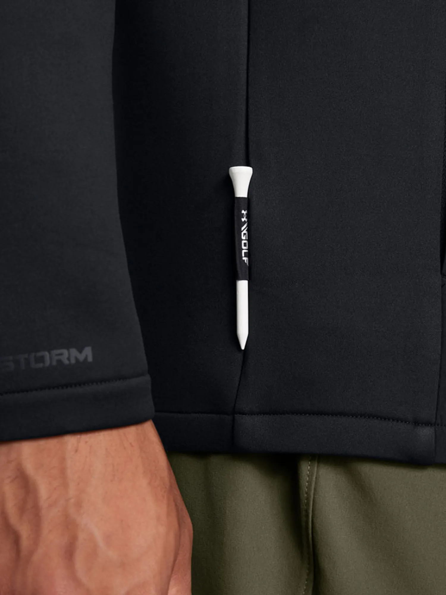 Under Armour Jumpers|Drive Pro Storm Hybrid Half Zip - Black/Metallic Silver