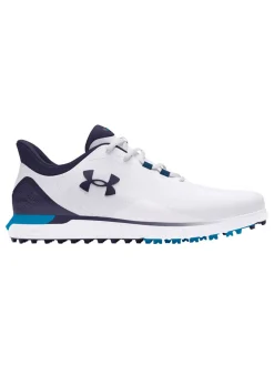 Under Armour Mens Golf Shoes|HOVR Drive Fade SL (Extra Wide) Golf Shoes - White/Capri