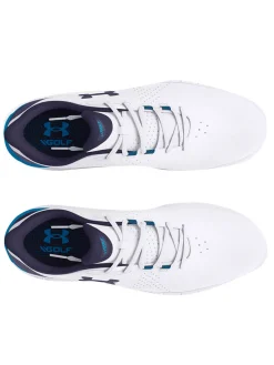 Under Armour Mens Golf Shoes|HOVR Drive Fade SL (Extra Wide) Golf Shoes - White/Capri