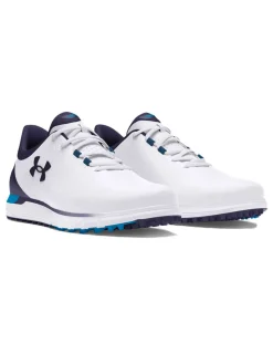 Under Armour Mens Golf Shoes|HOVR Drive Fade SL (Extra Wide) Golf Shoes - White/Capri
