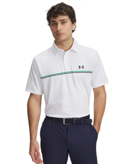 Under Armour Shirts|Playoff 3.0 Stripe Polo - White/Kelly Green