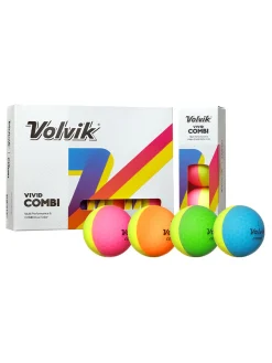 Volvik New Golf Balls|Vivid Combi Golf Balls - 1 Dozen Multi