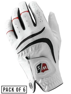 Wilson Mens Golf Gloves|Staff Grip Plus Golf Glove - 6 Pack